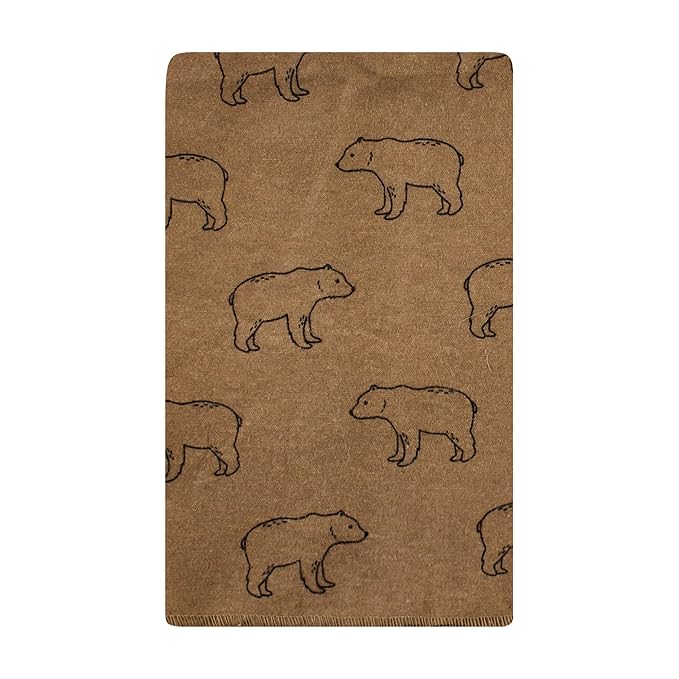 Hudson Baby Unisex Baby Cotton Flannel Burp Cloths, Brown Bear 10 Pack, One Size