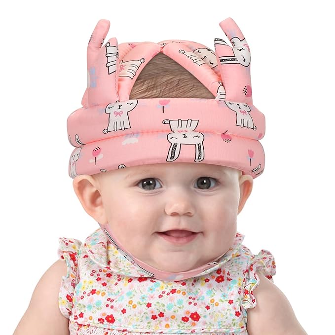 Accmor Baby Head Protector for Crawling Walking, Cute Baby Helmet Adjustable Infant Safety Cap, Breathable Protective Cap Kids Headguard Soft Cushion, Anti-Collision Toddler Helmets for 6m-24m Girls