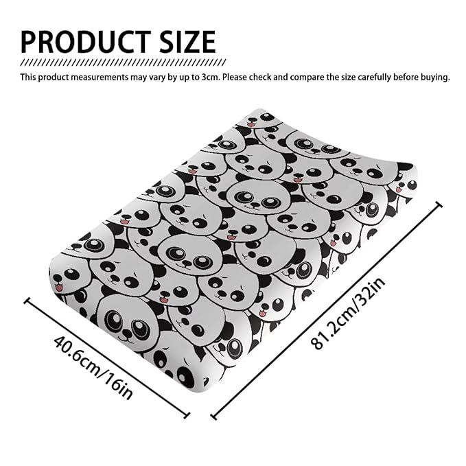 Panda Changing Pad Cover for Baby Girls Boys Diaper Change Table Sheet Cover Santa Claus Breathable Soft Changing Table Cover Mat Sheet Covers