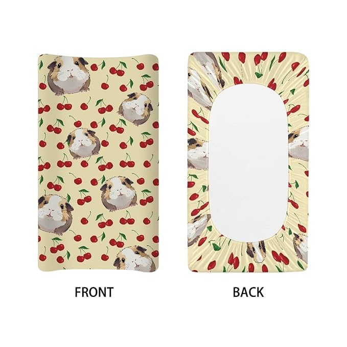 Hamster Baby Changing Pad Cover Boys Girls Cherry Changing Table Cover Soft Breathable Diaper Changing Pad Cover Sheets