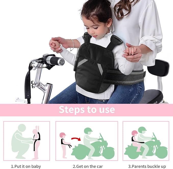 Adjustable Harness, Prevent Passengers from Falling for ATV,Snowmobile,Grey