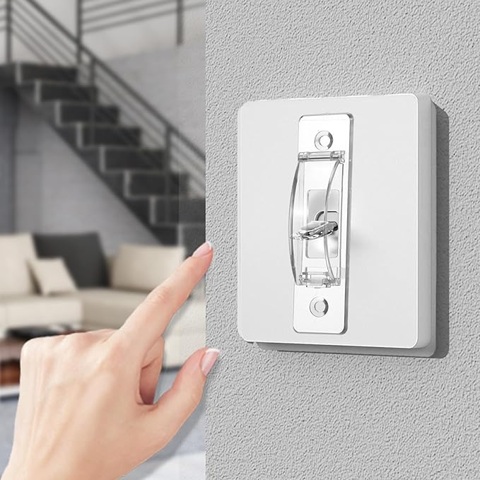 8 Pcs Light Switch Guard Cover Baby Proof Wall Switch Cover Guard Light Switches Blocker for Toggle Lights Switches Protects Your Lights Circuits from Being Accidentally Turned On or Off