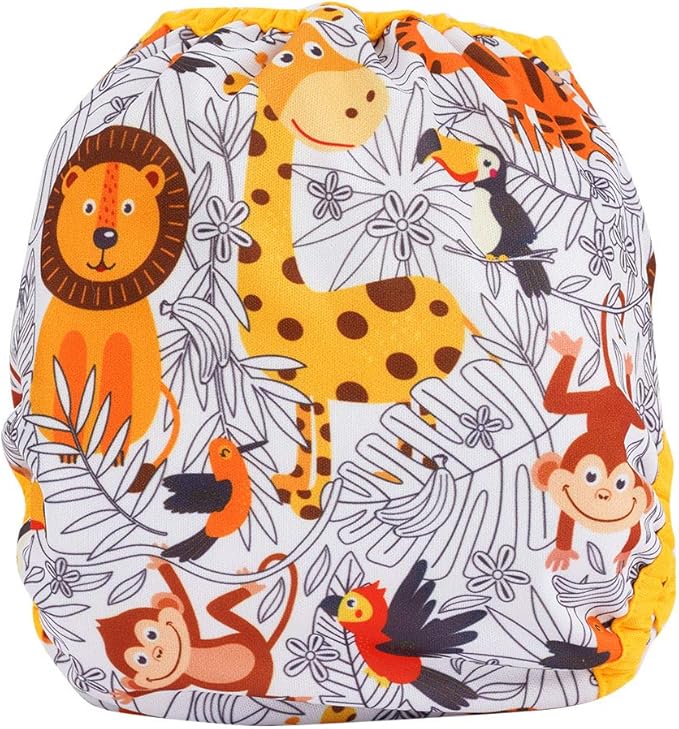 OsoCozy One Size Cloth Diaper Covers - Adjustable Snap Fit & Double Leg Gussets for Baby Boys & Girls from 8-35 Pounds. Use with Prefold, Flat or Fitted Cloth Diapers or Snap-in Inserts.