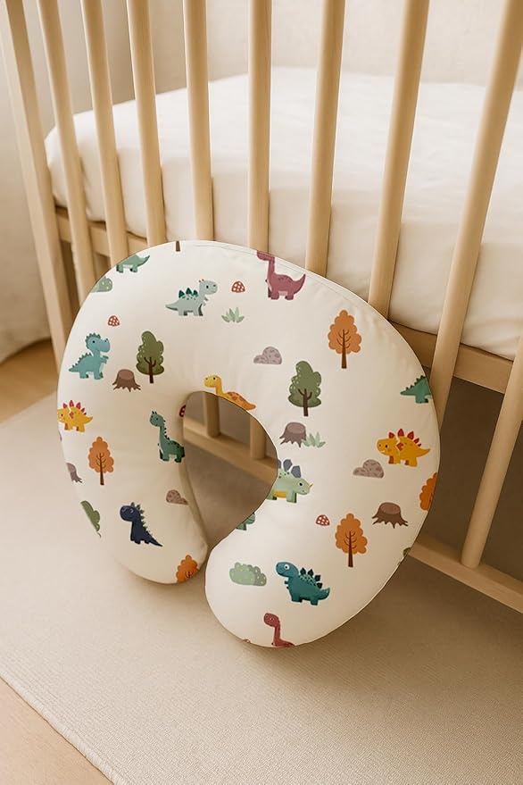 Nursing Pillow Covers 2 Pack, Breastfeeding Pillow Slipcovers Soft and Stretchy, Nursing Covers for Baby Girls Boys Newborn (Sage Dino)
