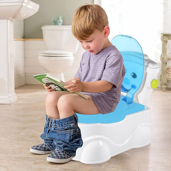 Potty Training Toilet | Kids Potty Training Toilet Seat with Splash Guard | Portable Travel Potty for Toddler | Toddler Potty Training Seat for Boys Girls, Blue