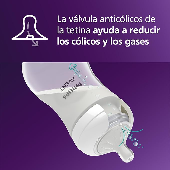 Philips Avent Natural Baby Bottles with Natural Response Nipples (Medium Flow, Flow 3), 9oz, 24-Pack, SCY903/04