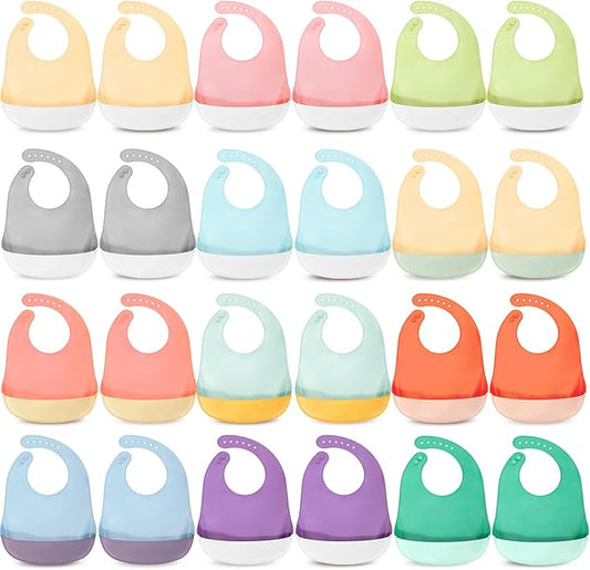Mepase Silicone Bibs Waterproof Silicone Baby Bibs Soft Adjustable Baby Feeding Unisex Kid Eating Supplies