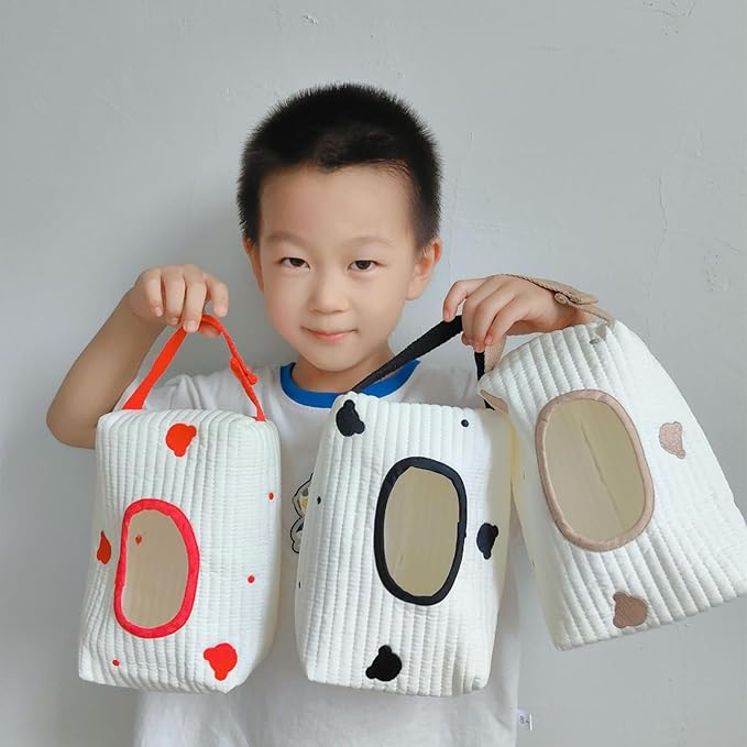 Practical Wet Wipe Storage Bag with Embroidery Designings Stylish Bear Embroidery Wet Wipe Pouches for Travel