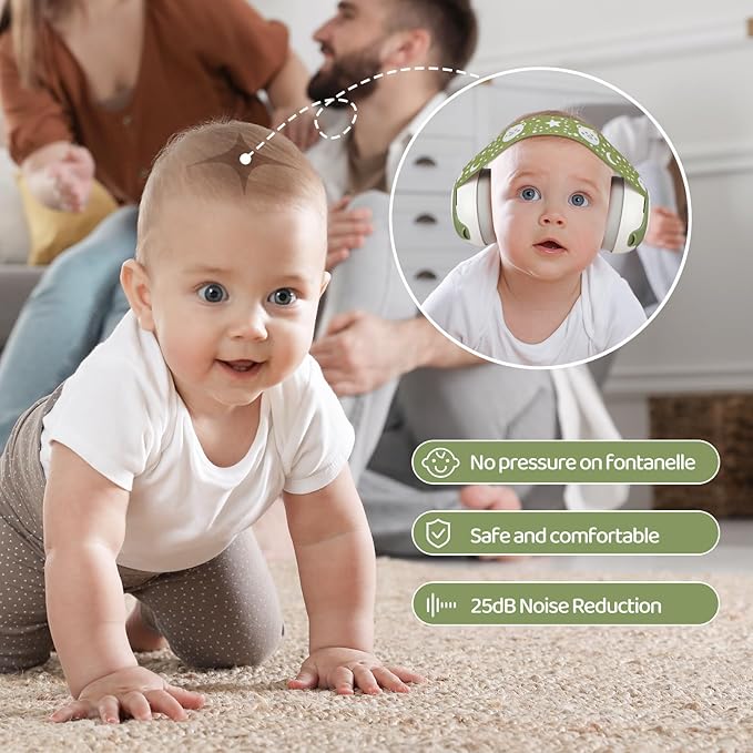 YomauiYee Infant Earmuffs,Baby Headphones Noise Cancelling Infant Ear Protection with Carrying Bag,25dB Baby Travel Essentials for Sleep/Plane/Noisy Event