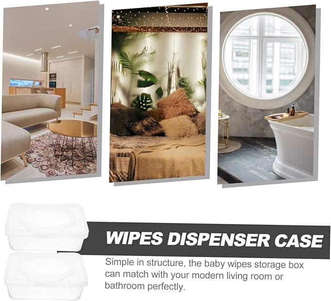 2pcs Baby Wipes Box Clear Plastic Boxes Travel Wipes Case Clear Organizer Box Wipe Holder Case Diaper Wipes Boxes Wipe Dispenser Nursery Wipes Dispenser Wipe Dispenser for Bathroom