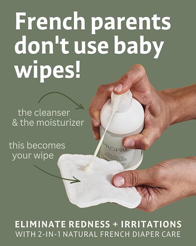 Baby Organic French Liniment – 3-in-1 Baby Wipe & Diaper Cream Alternative – Cleanses, Nourishes & Protects with Organic Olive Oil – Preservative Free, Made in France (8oz)