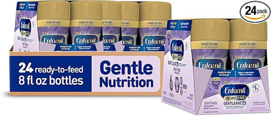 Enfamil NeuroPro Gentlease Ready-to-Feed with Smaller Proteins for Easy Digestion,Brain Supporting DHA, HuMO6* Blend, Baby Formula for easing Fussiness, Gas, Spit-up in 24hrs, 8 Fl Oz (6 ct), 4 Pack