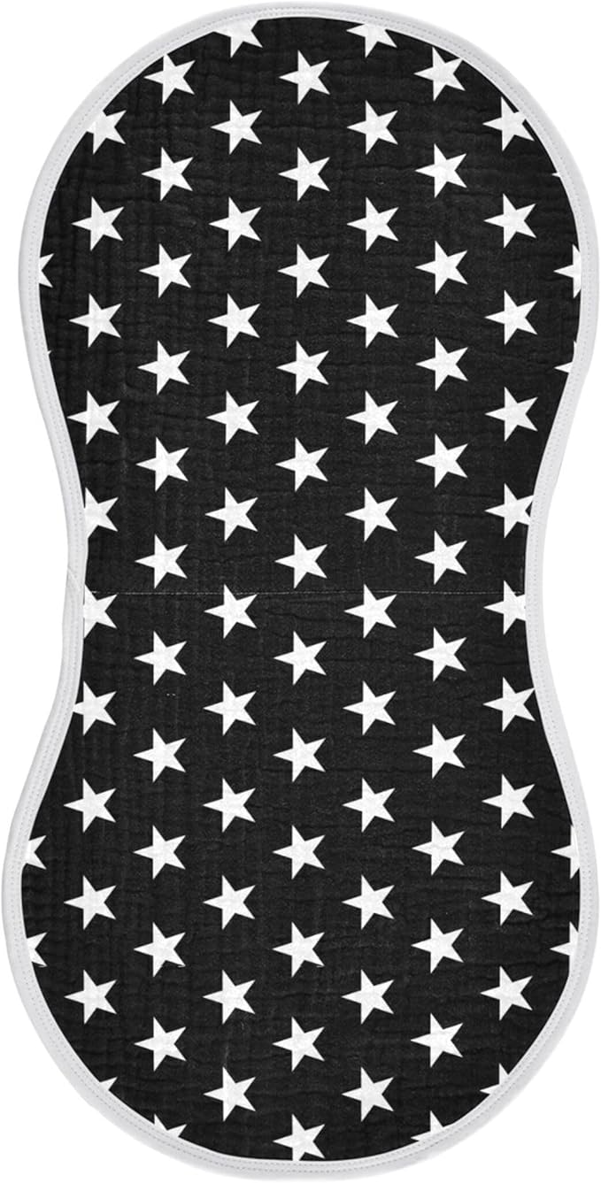 American Stars Black Burp Cloths Baby Boys Girls Absorbent Soft Cotton Burping Cloths Rags, 1 Pack
