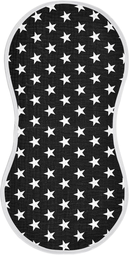 American Stars Black Burp Cloths Baby Boys Girls Absorbent Soft Cotton Burping Cloths Rags, 1 Pack