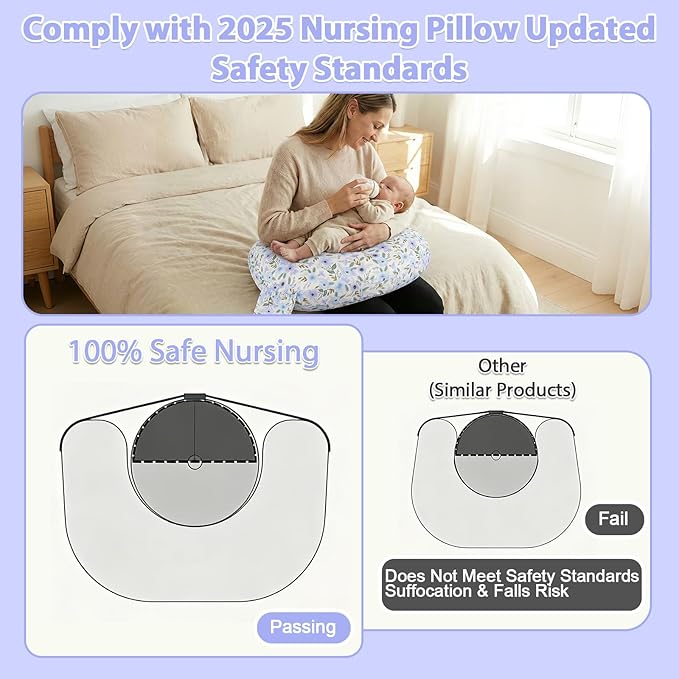 x-vesolje Plus Size Nursing Pillow Wider Support, Breastfeeding Pillow with Adjustable Strap Fit All Body Type, Ergonomic Breast Feeding Pillow, Baby Feeding Pillow for Mom- Max Size/Leaves