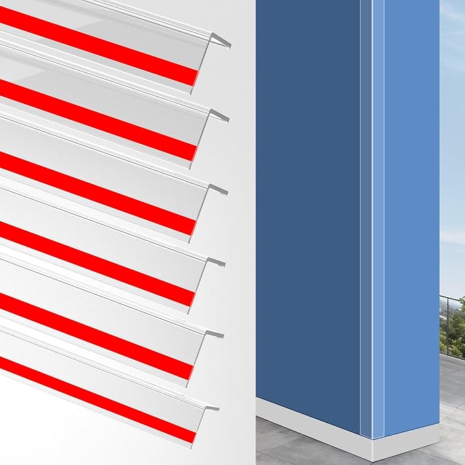 30x30mm Self Adhesive Corner Guard, 8pcs 47.2" Wall Corner Protector Strip, Flexible PVC Edge Trim, Peel and Stick Corner Protection for Furniture, Wall Edges & Table Corners