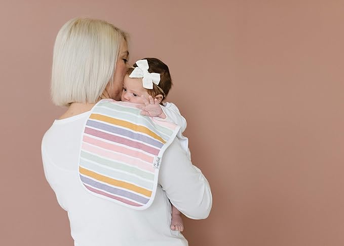 Copper Pearl Premium Baby Burp Cloths - 3-Pack Large Cotton Burp Cloths, Extra Soft Spit Up Rags with 3 Absorbent Layers, Perfect for Baby Boy and Baby Girl Gifts (21" x 10" Size, Hope Set)