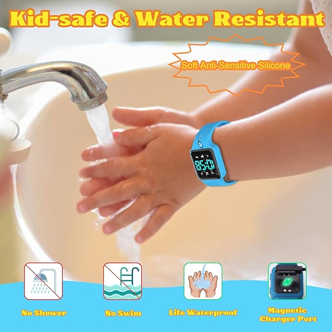 Toddler Potty Training Set – Potty Training Watch with Musical/Vibration Countdown Alerts, Fun Board Book, Progress Chart & Reward Stickers – Interactive Potty Training Kit for Kids Ages 2-6