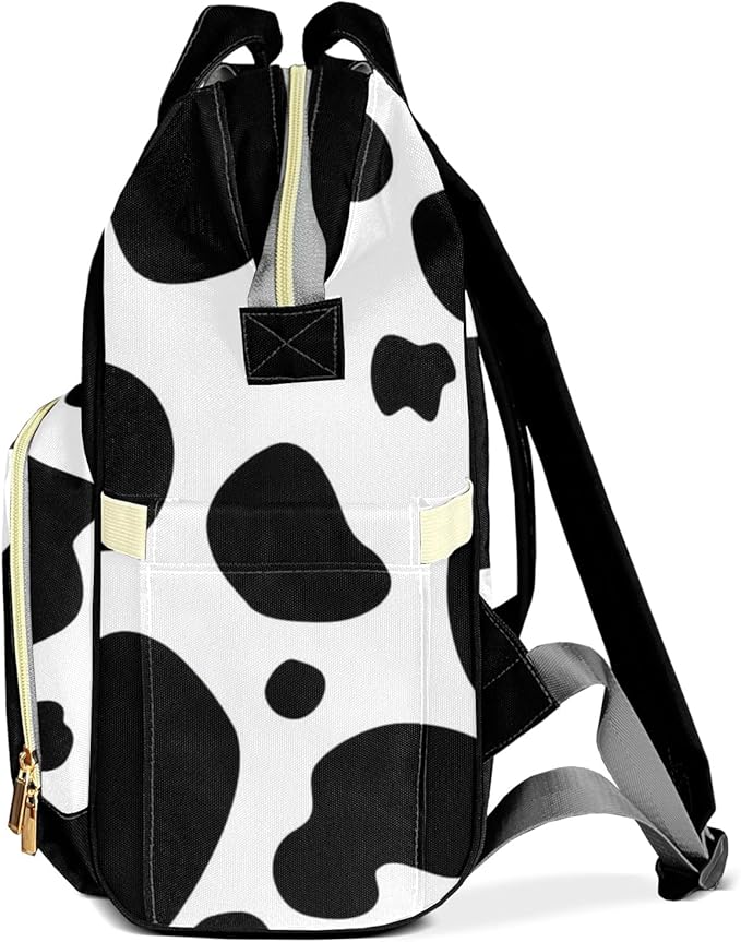 Cow Sports Pattern Diaper Bag Backpack Multifunction Bags with Changing Pad Unisex Stylish Travel Back Pack Nappy Custom Bag for Moms Dads