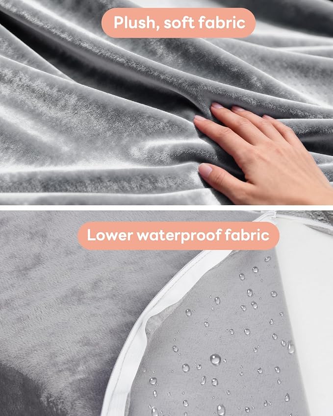 Nursing Pillow Cover - Slipcovers for Baby Breastfeeding Pillow - Adjustable Fit, Easy Care, Gray（Original Nursing Pillow and Belt Neck Strap Not Included）