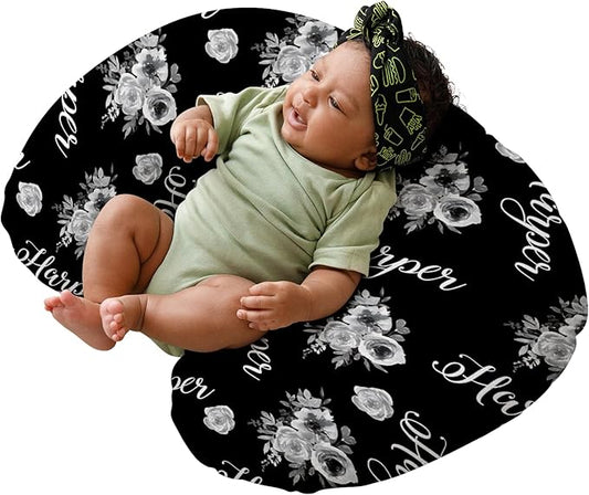 Dyoart Baby Nursing Pillow Cover,Personalized Comfortable Nursing Covers,Custom,Breastfeeding Pillow Slipcover for Bottle Feeding,Custom Gifts for Toddler Infant,Flowers(one Size)
