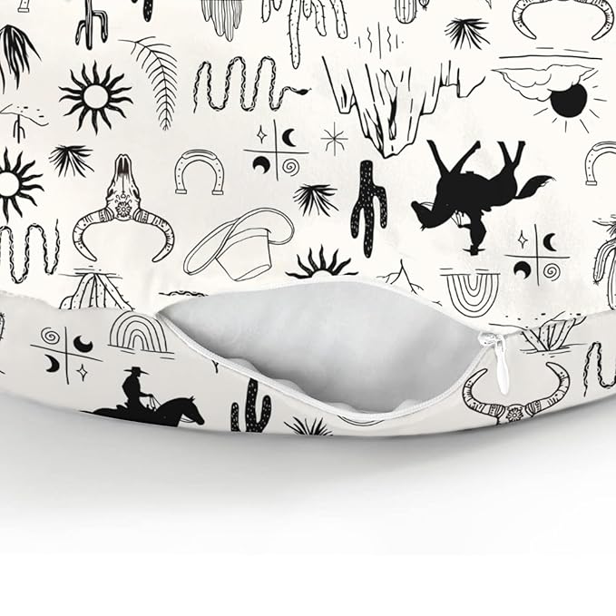 Western Cowboy Baby Nursing Pillow Covers for Boy Girl Wild West Cactus Mountain Snake Cattle Skull Sun Nursing Pillow Slipcovers for Breastfeeding Pillows Desert Adventure Soft Stretchy Cover