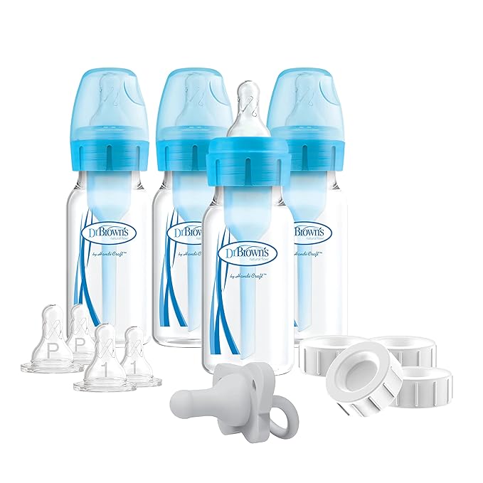 Dr. Brown's Natural Flow Anti-Colic Options+ Narrow Breast to Bottle Pump & Store Feeding Set & Folding Baby Bottle Drying Rack for Easy Storage, Dry Nipples, Pacifiers and Other Baby