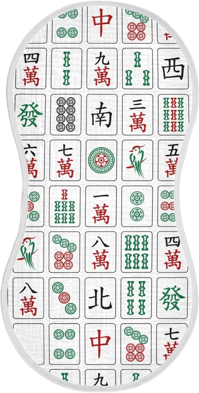Mahjong Burp Cloths Baby Boys Girls Absorbent Soft Cotton Burping Cloths Rags 1 Pack