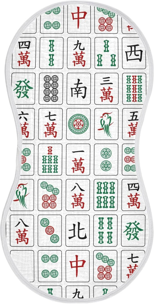 Mahjong Burp Cloths Baby Boys Girls Absorbent Soft Cotton Burping Cloths Rags 1 Pack