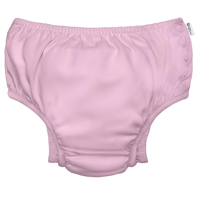 green sprouts Reusable Absorbent Baby Swim Diaper, Light Pink, 6 Month