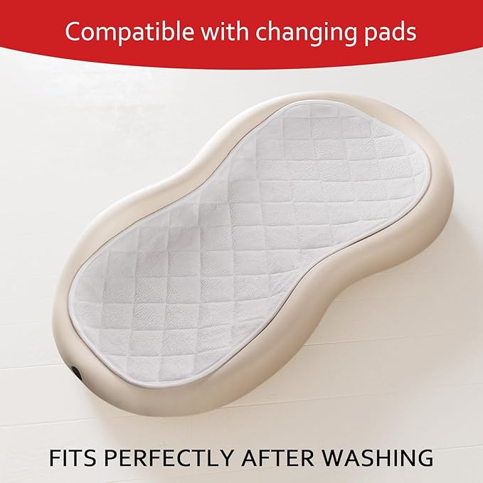Moonsea Quilted Thicker Changing Pad Liner 3 Pack Waterproof, Fit for Changing Table Liners are Warm On a Baby's Back Non-Slip Design Reusable Pads Machine Washable, White