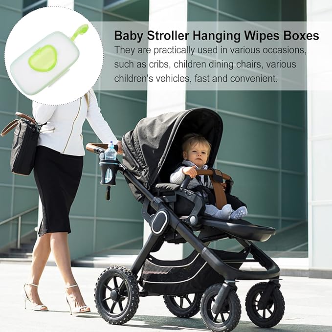 Wipes Holder Refillable Baby Wipes Dispenser Portable Wipe Dispenser Holder Baby Travel Wipe Holder Reusable Travel Box Carrier (Green)