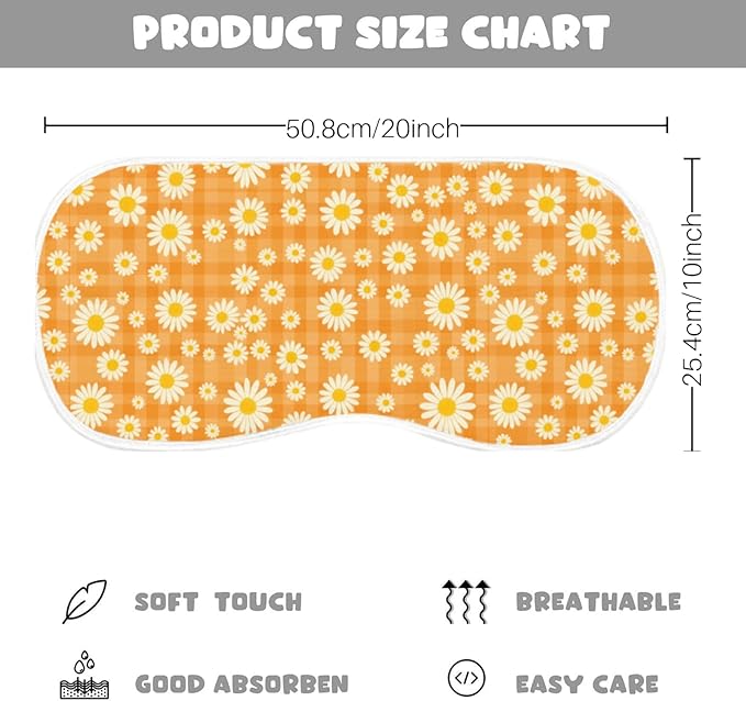 6-Pack Baby Burp Cloths with 3 Unique Daisy Prints, 100% Cotton Muslin Crinkle Burping Rags for Feeding & Spitting Up, Absorbent Newborn Washcloths, Aesthetic Gift Set