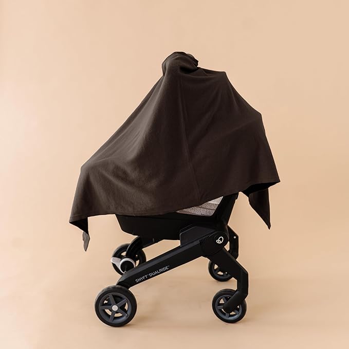 MakeMake Organics Knit Breathable Nursing Cover Up for Breastfeeding - Soft GOTS Certified Organic Cotton Breastfeeding Cover Up for Women - Privacy Feature, Gray
