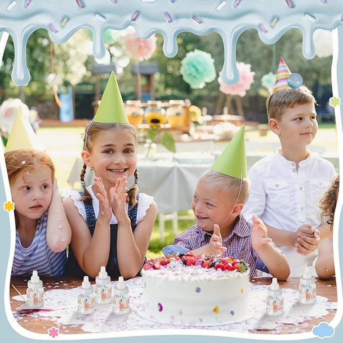 Tessco for you 72 Pcs 3.5 Inch Baby Bottles for Baby Shower Mini Plastic Bottle Party Favor Clear Candy Box for Guests Gift (White)