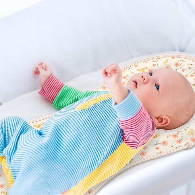 Hahafelt 3 Pcs Changing Pad Liners Fits in Peanut Shape Changing Pad Waterproof Diaper Mats Organic Cotton Peanut Mats are Warm on a Baby's Back, Washable Reusable(Beautiful Style,Pink)