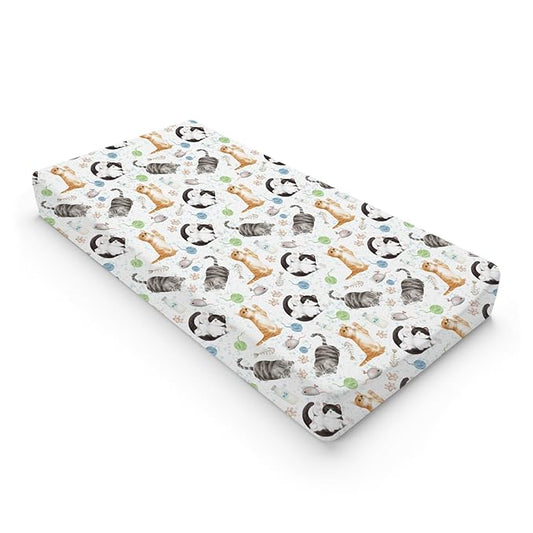 Watercolor Cats Changing Pad Covers Cute Cats Paws Milk Baby Changing Table Sheet for Boy Girl Cats Lovers Gift Soft Breathable Stretch Fitted Diaper Changing Pad Table Mats Nursery Bedding 32''x16''