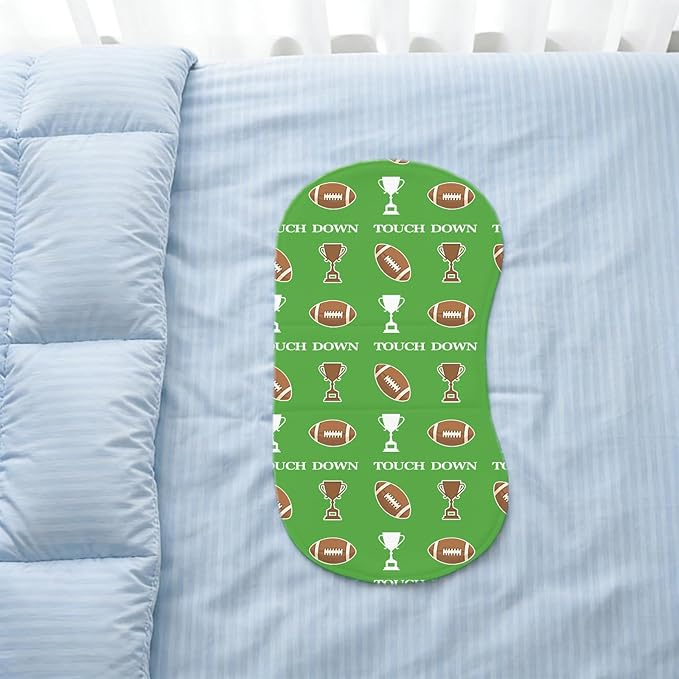 5 Pack Football Sport Burp Cloths Baby Boys Girls with Football Pattern, Large Cotton Burp Rags for Newborns Gifts Nursery Decor Extra Soft and Absorbent 9.8X19.6inches