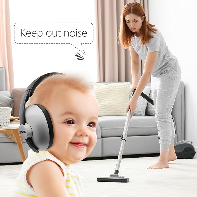 BBTKCARE Baby Ear Protection Noise Cancelling Headphones for Babies for 3 Months to 3 Years - Grey