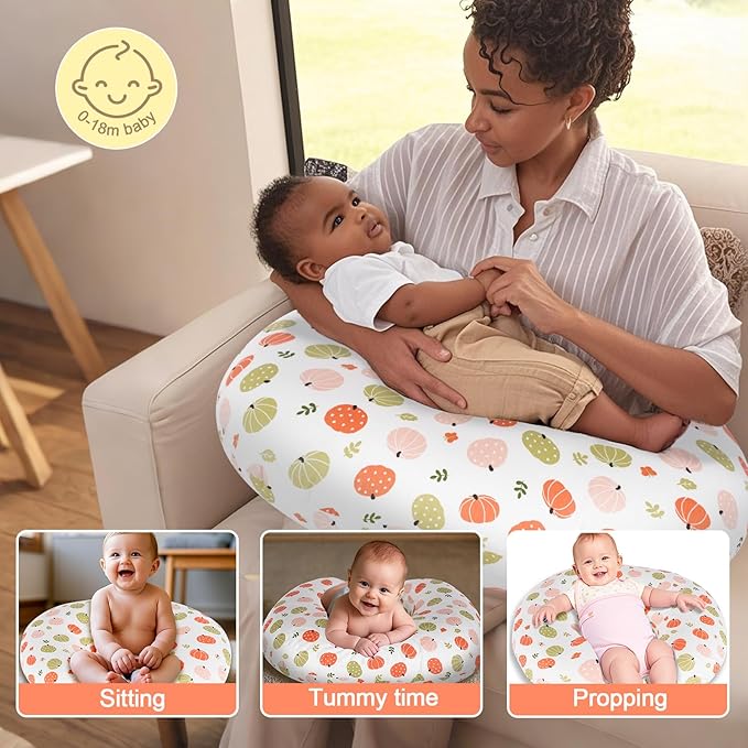 x-vesolje Baby Nursing Pillow for Breastfeeding, Adjustable Breastfeeding Pillow for Bottle Feeding, Nursing Support Pillow for Mom and Baby Healthier Nursing, Removable Cover- Pumpkin