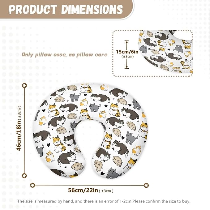 Cute Dogs Nursing Pillow Cover Stretchy Removable Cover for Breastfeeding Pillow Cute Dogs Comfortable Slipcover for Baby Girl and Boy Washable & Breathable