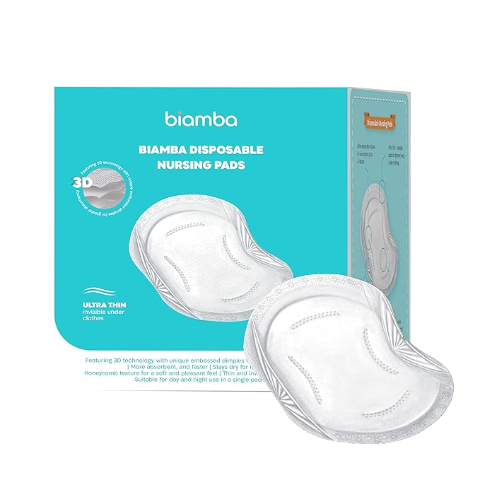 60-Pack Disposable Nursing Pads for Breastfeeding - Ultra Thin Breast Pads for Leaking Milk Disposable with 3D Absorption & Leak Protection Individually Wrapped, Day & Night Nursing Essentials