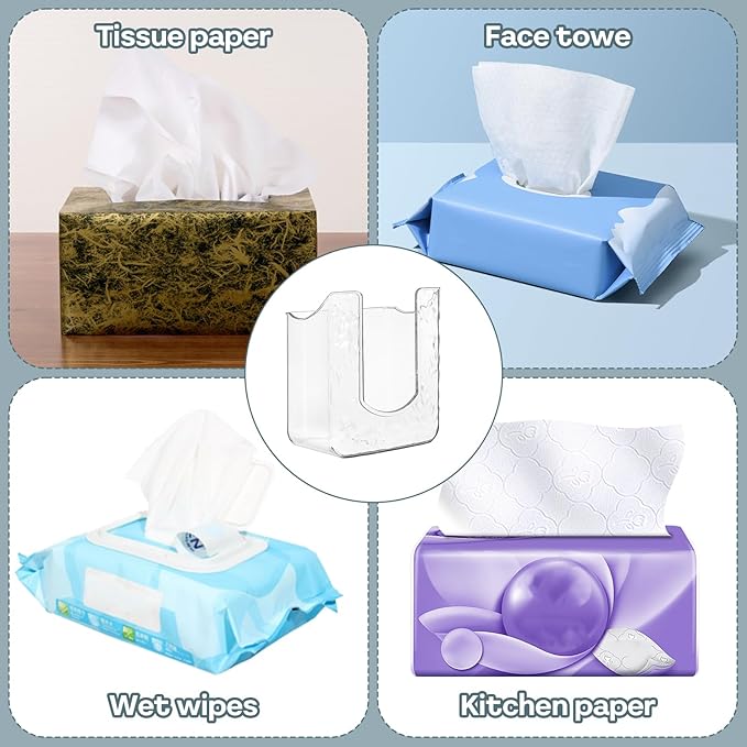 Piriuuo Wipes Dispenser, Wall-Mounted Wipes Holder for Bathroom Clear Wipe Dispenser Flushable Wipe Holder for Bathroom Wipes Container for Kitchen Bathroom Toilet