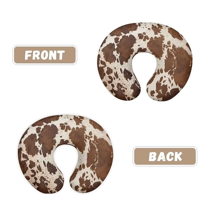 Brown Cow Hide Nursing Pillow Cover for Baby Girl Boy Stretchy Breastfeeding Pillow Slipcover with Hidden Zipper Nursing Pillow Covers for Breastfeeding Moms Nursing Protective Case Camo