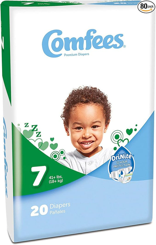 ATTENDS Baby Diaper Comfees Tab Closure Size 7 Disposable (#CMF-7, Sold Per Case)
