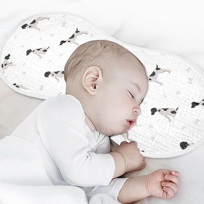 Dog German Shorthaired Pointer Muslin Burp Cloths for Baby 4 Pack Soft 100% Cotton Baby Washcloths Bibs for Boy Girl