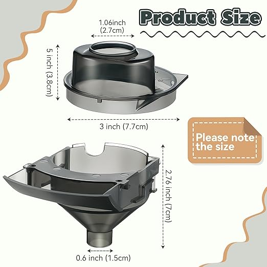 4 Sets Baby Formula Dispenser Replacement Funnel Compatible with Baby Brezza Replacement Parts Funnel and Cover, Grey