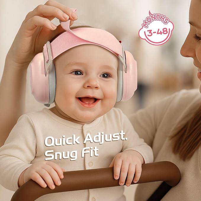 EZARC Baby Ear Muffs for Noise Protection – 25dB Noise Cancelling Headphones for Newborns, Infants & Toddlers (3–48 Months)