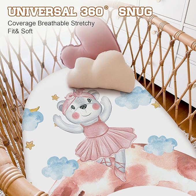 Custom Name Changing Pad Cover - 2 Piece Customizable Changing Pad Cover - Cotton Toddler Bear Pattern Baby Pee Pad Cover for Diaper Changing Table Nursery Protector
