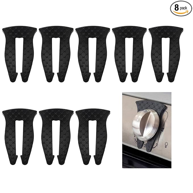 Zhehao 8 Pcs Gas Stove Knob Locks Stove Knob Safety Covers Silicone Child Proof Oven Locks for Kitchen Prevent Accidental Touch Child Pets Safety
